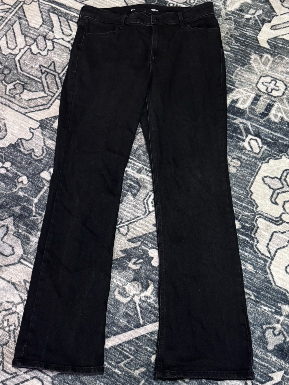 Old Navy Black Flare & Wide Leg Jeans Mid Rise Sz 8